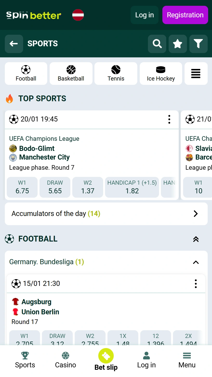 SpinBetter totalizators