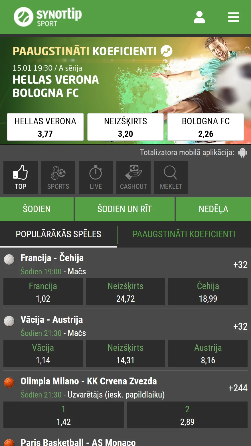 Synottip totalizators