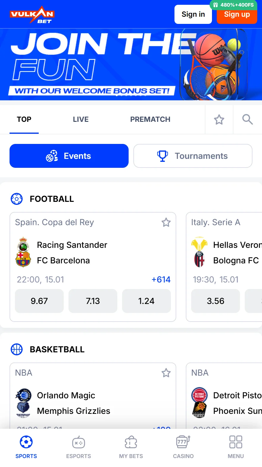 Vulkan.bet totalizators