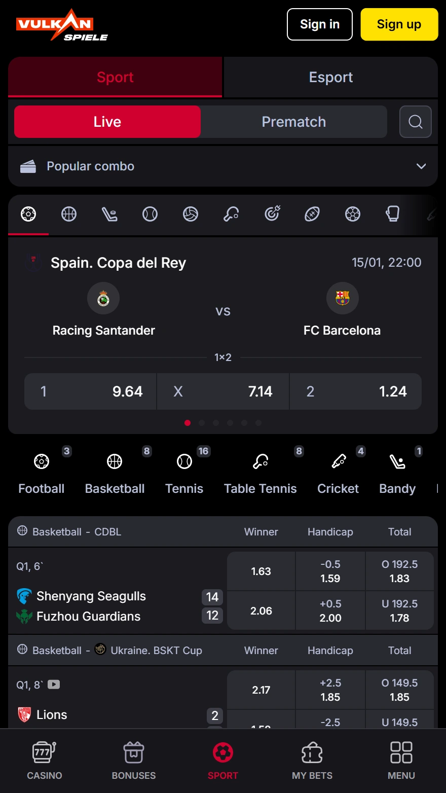 VulkanSpiele totalizatora mājaslapa