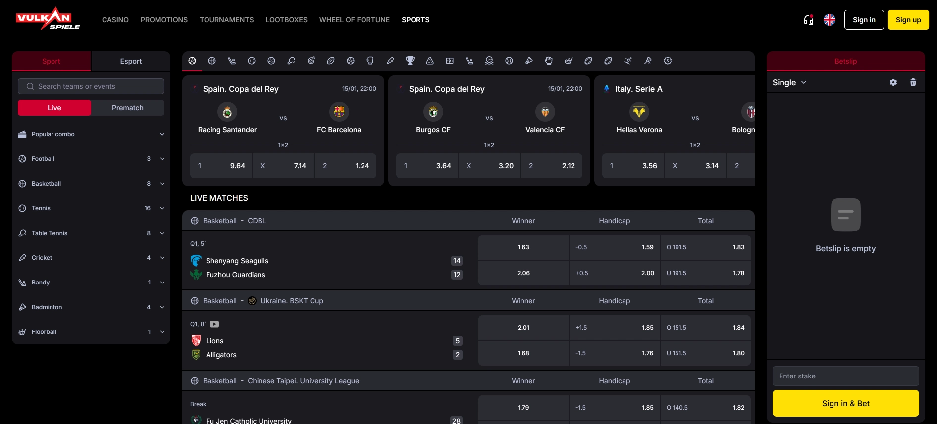 VulkanSpiele totalizators
