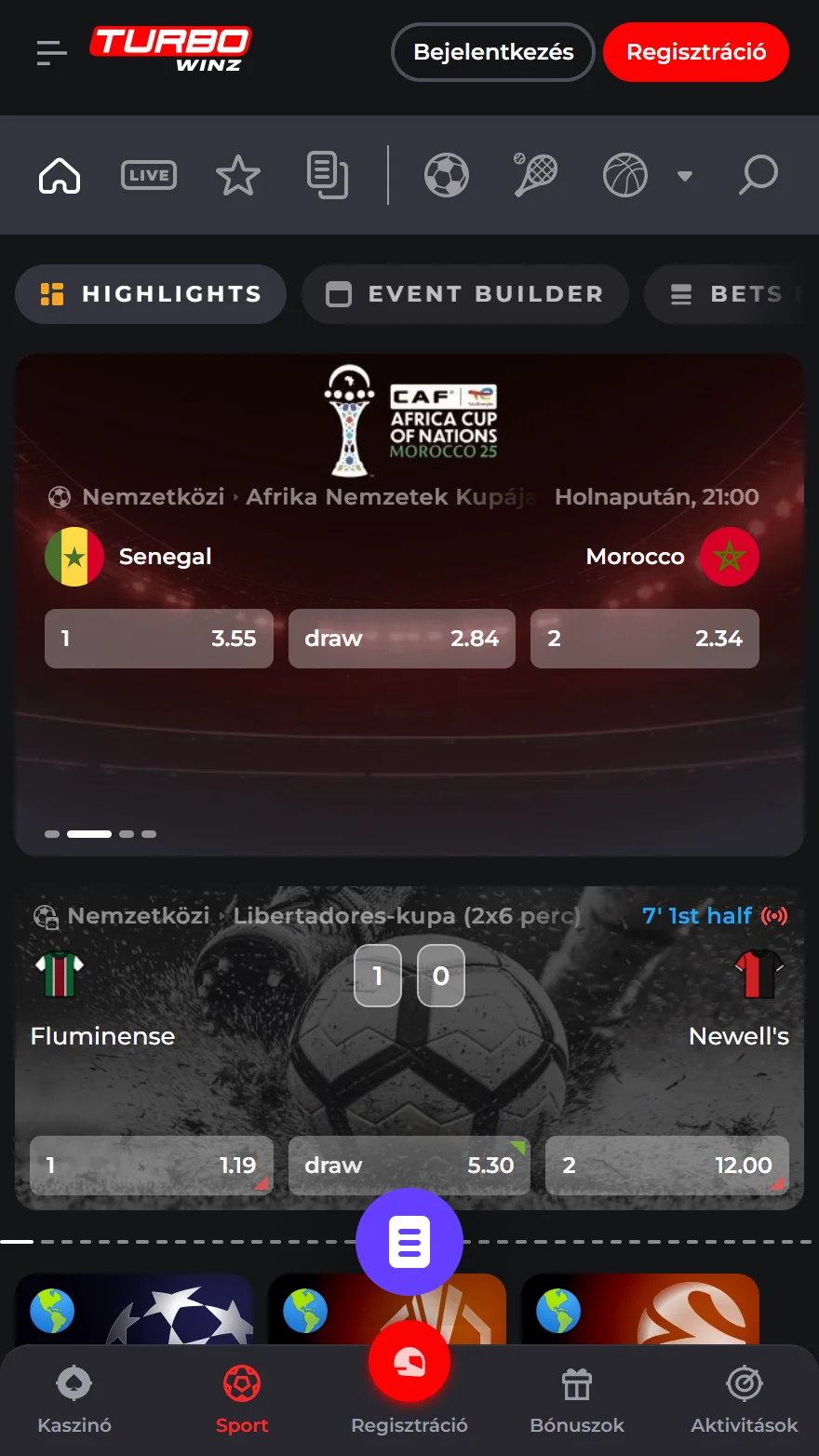 TurboWinz sportfogadási oldal