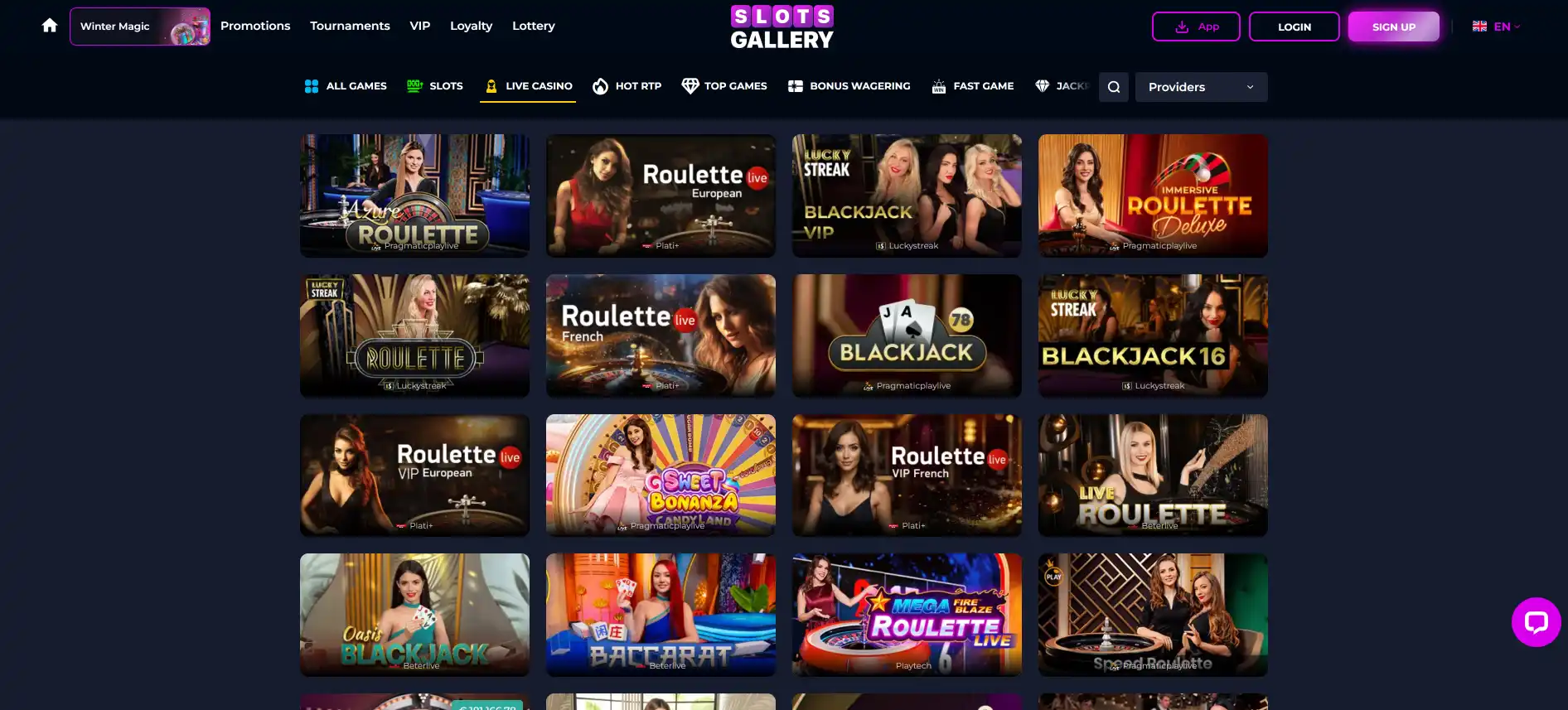 Slots Gallery live casino