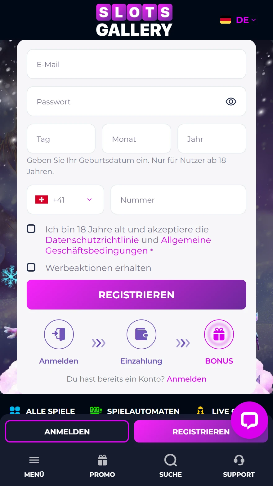 Slots Gallery Casino-Startseite