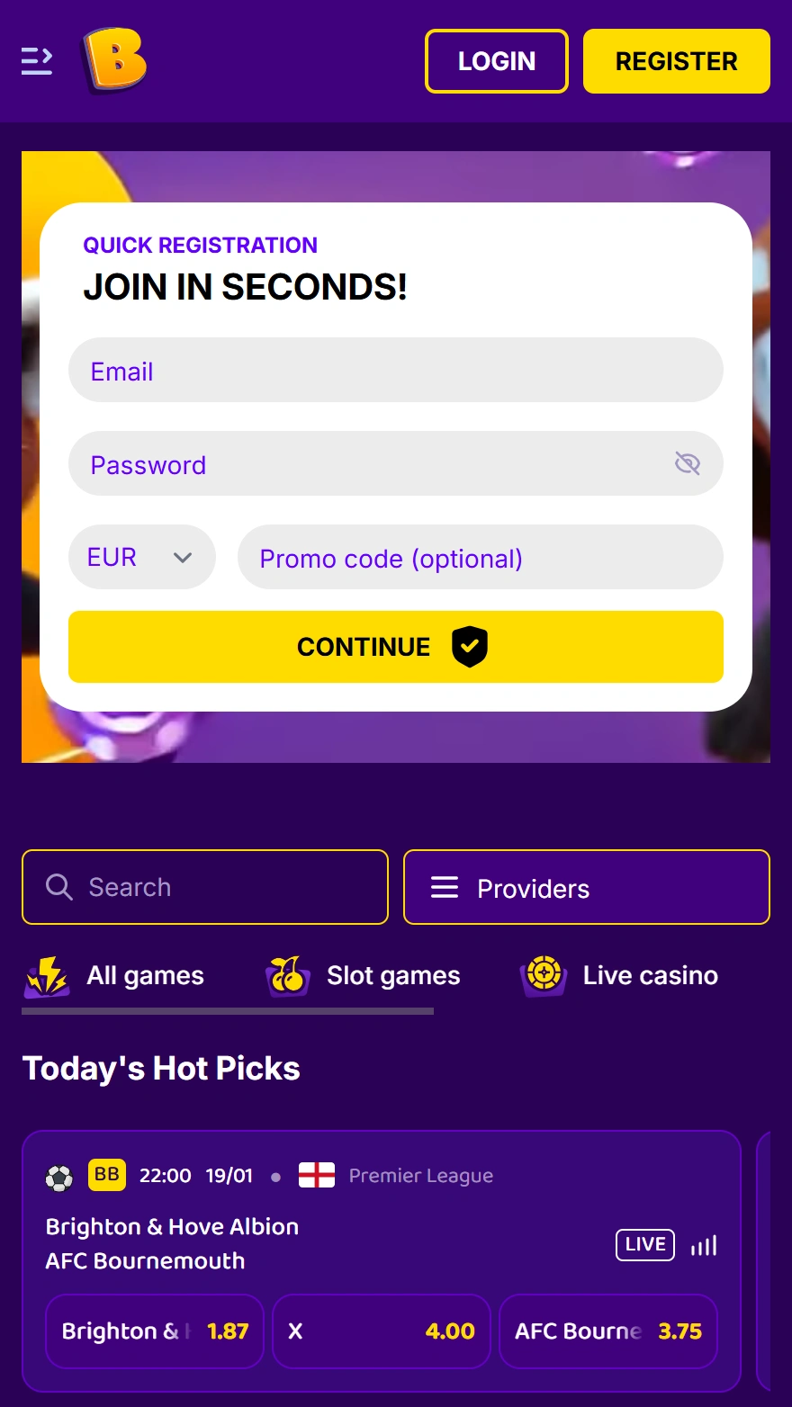 Bonusbet casino hemsida