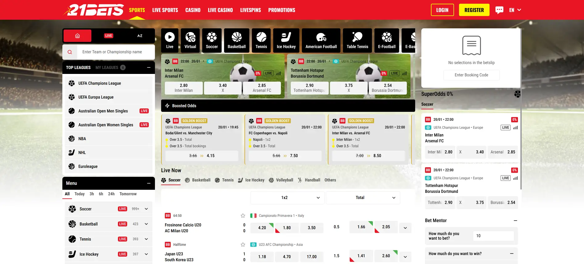 21Bets ставки на спорт