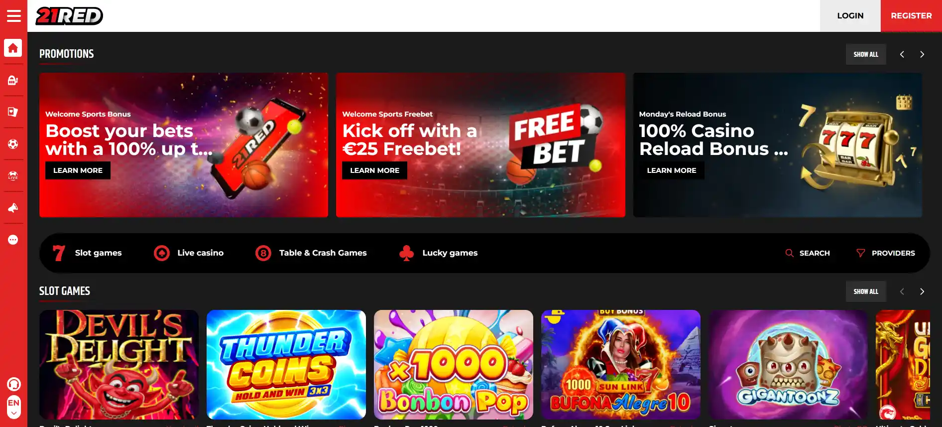 21Red тотализатор