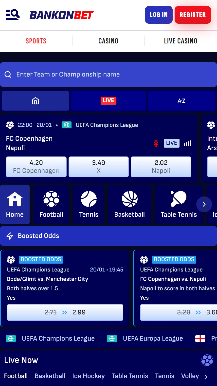 Bankonbet страница ставок на спорт