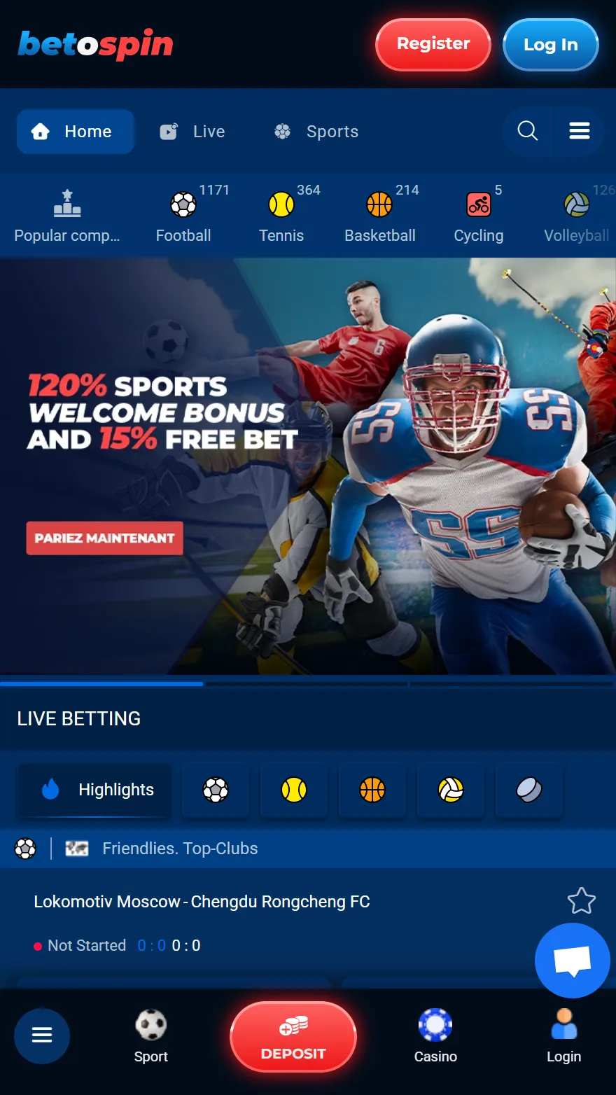 Betospin страница тотализатора