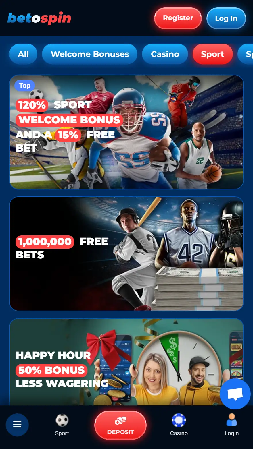Betospin страница бонусов