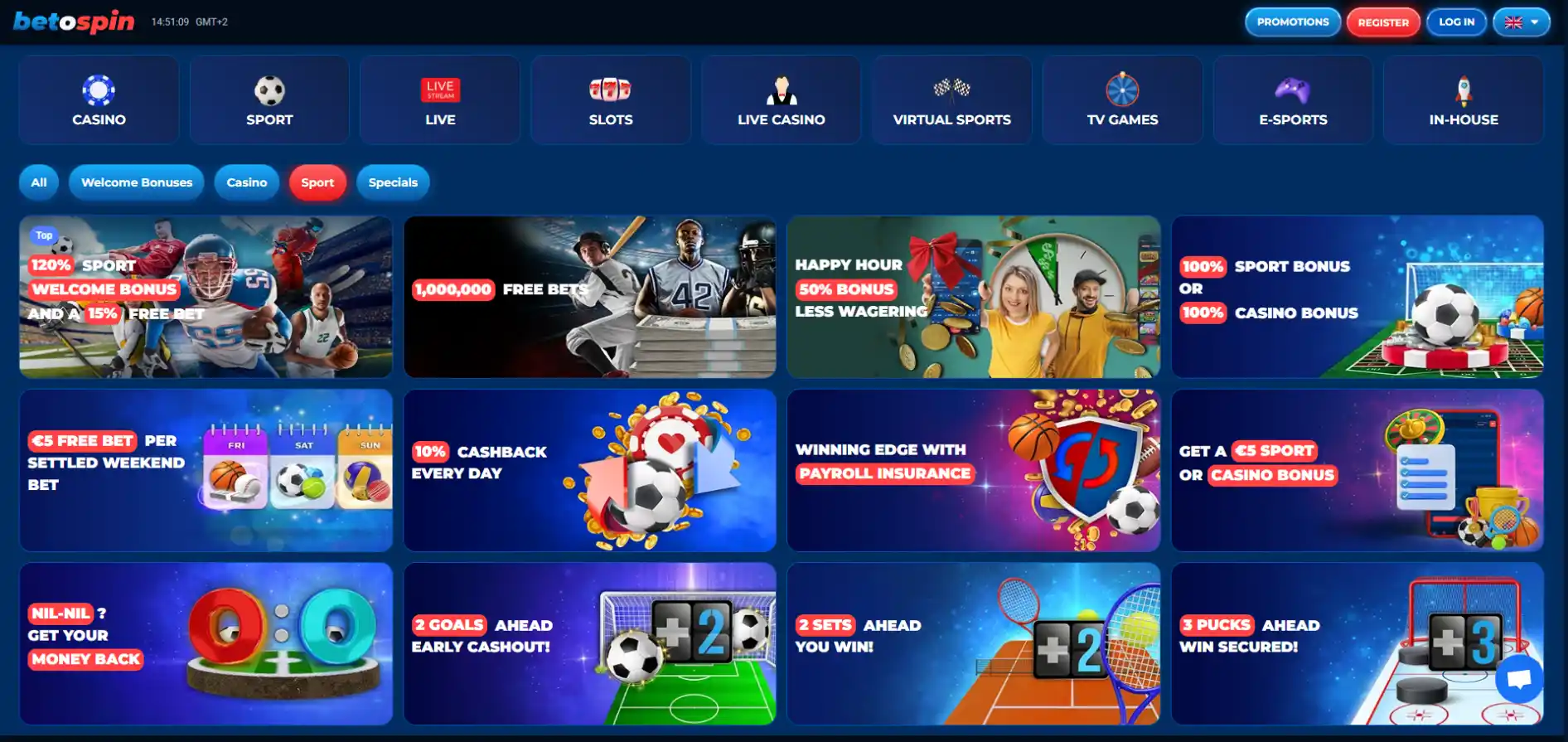 Betospin бонусы