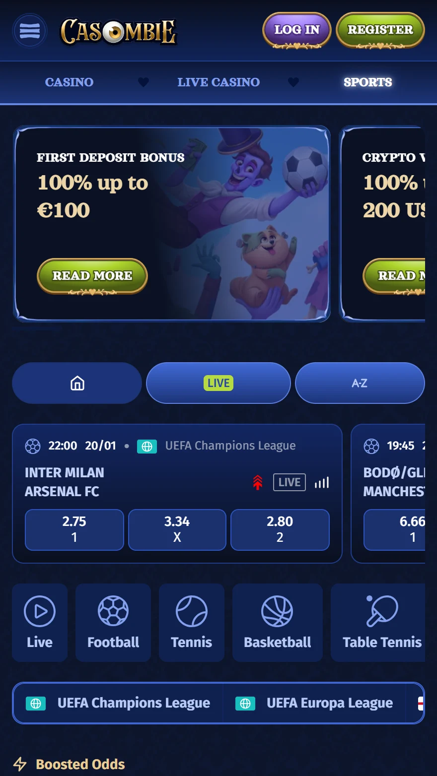 Casombie страница ставок на спорт