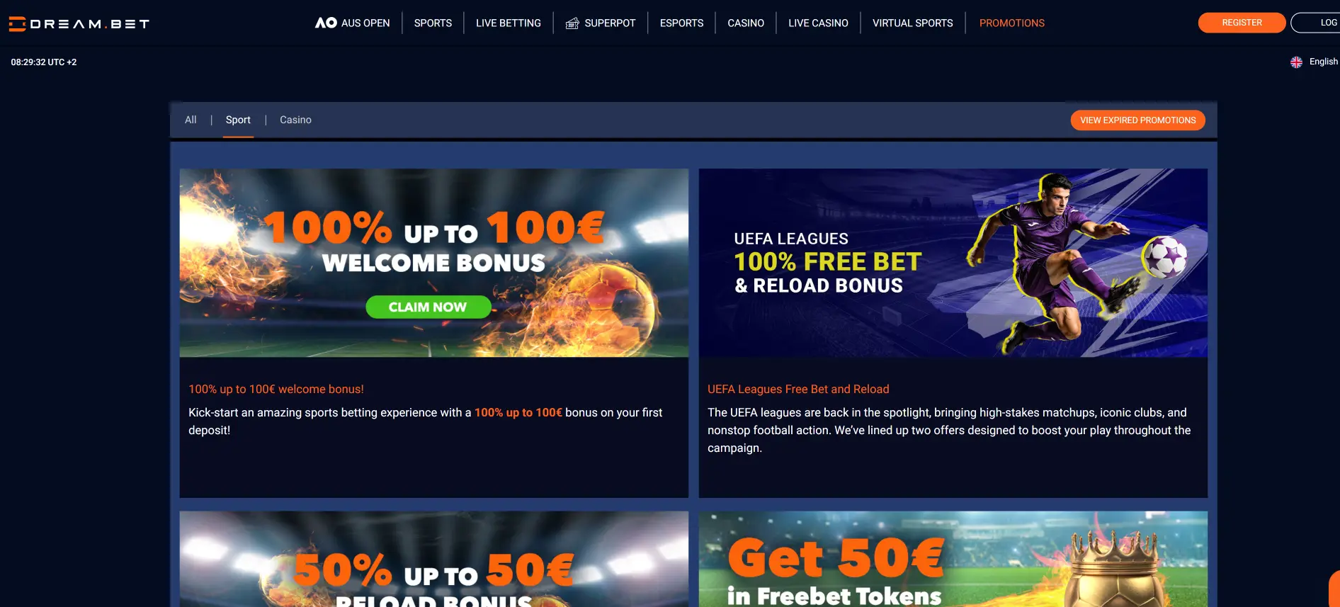 Dreambet бонусы