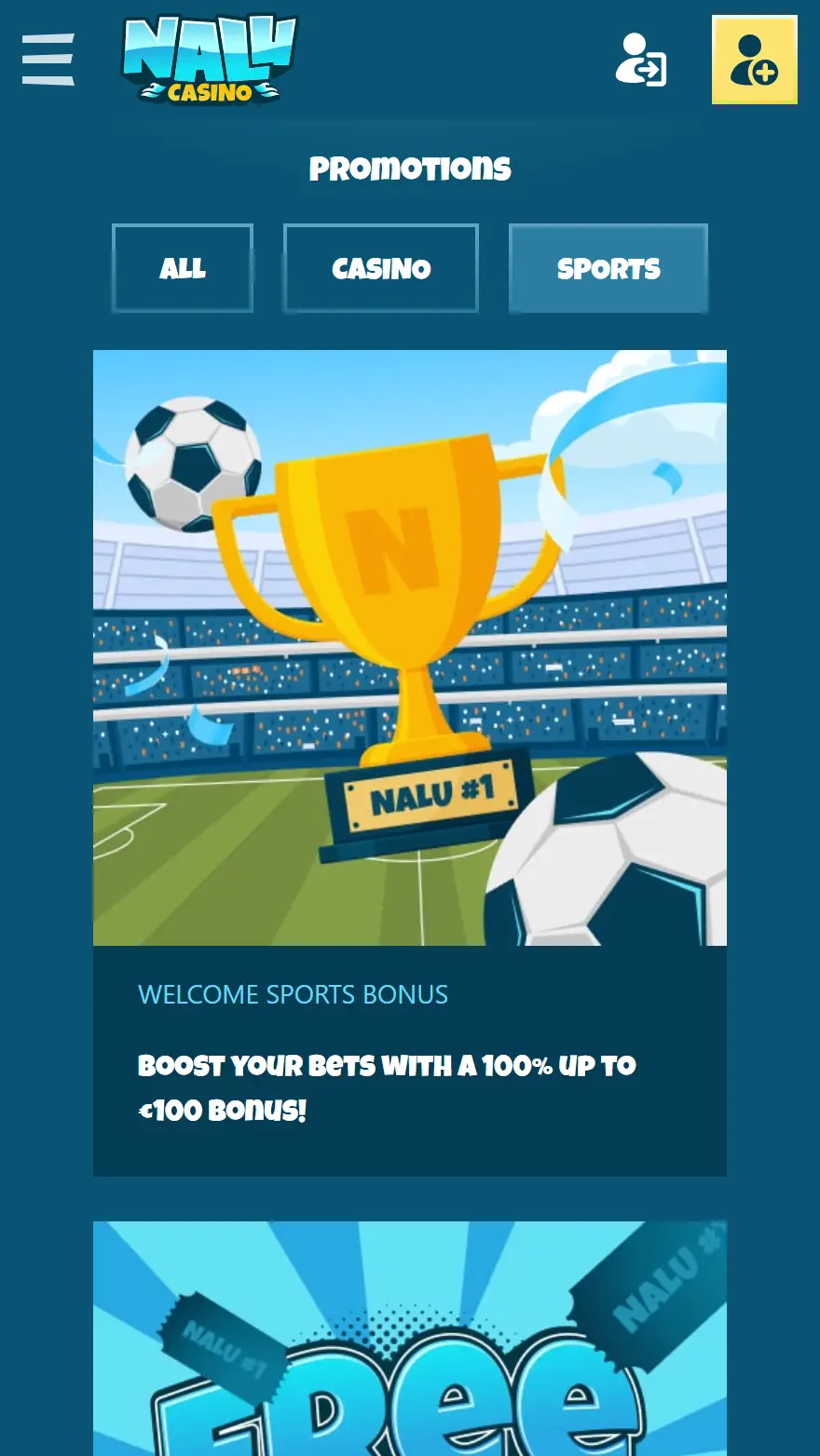 Nalu Casino страница бонусов