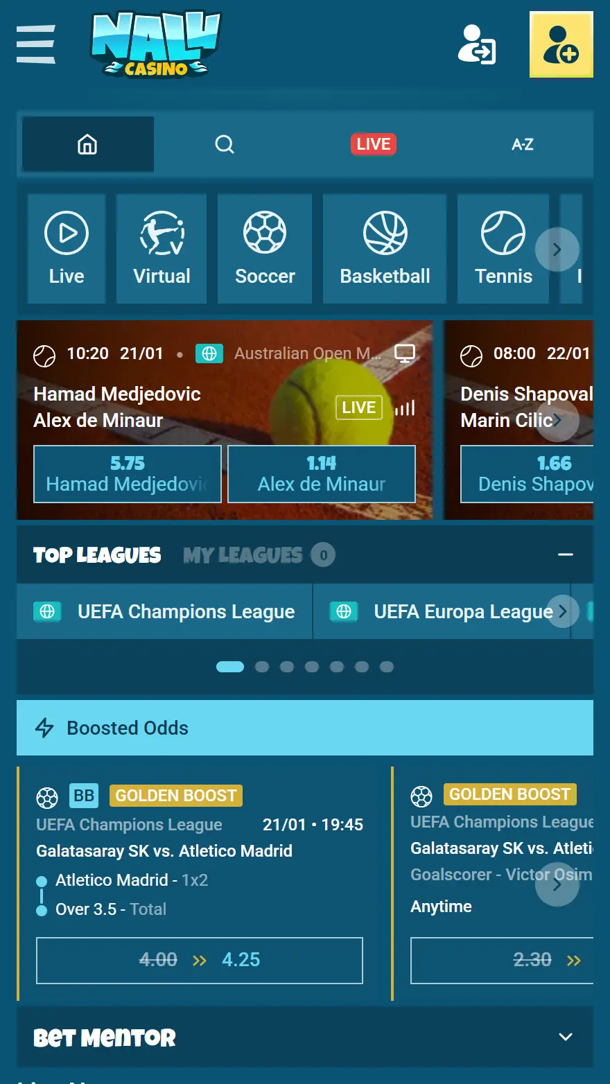 Nalu Casino страница тотализатора