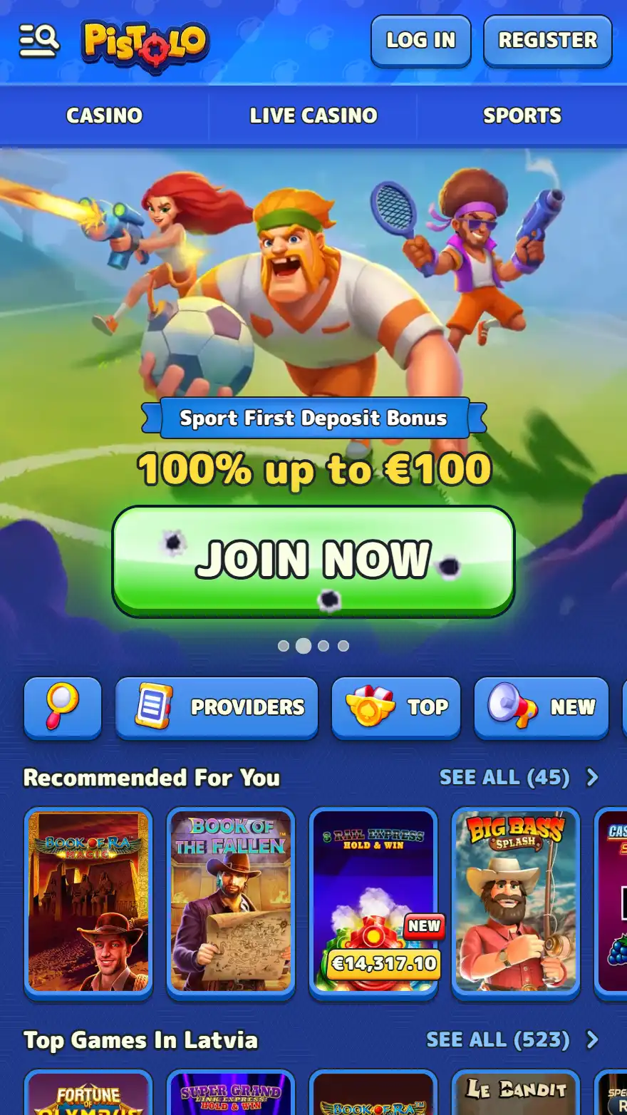 Pistolo страница тотализатора