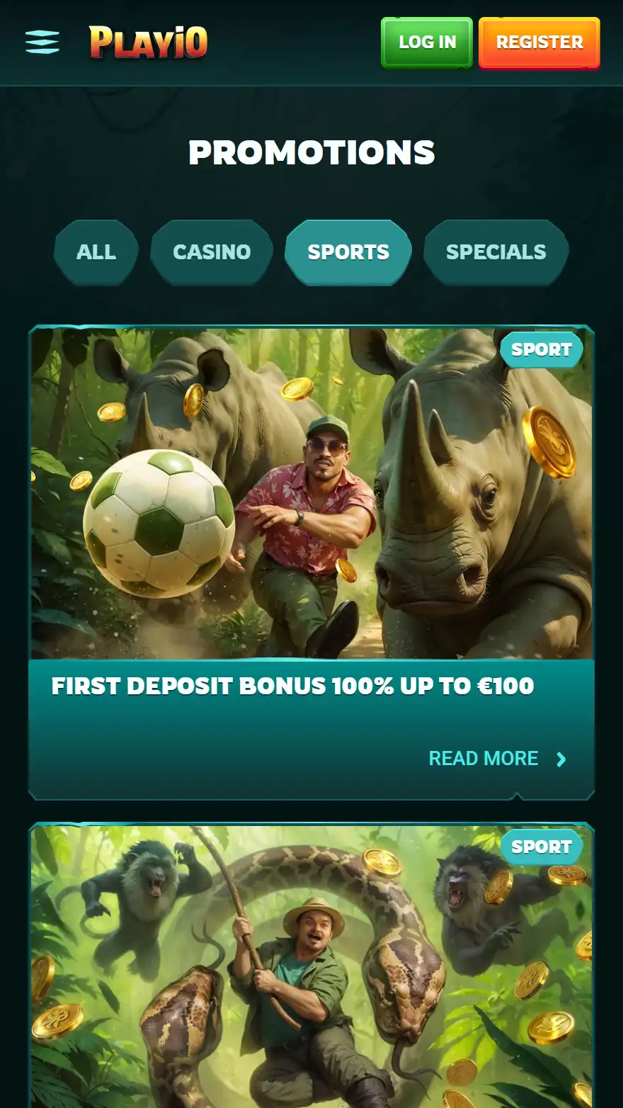 PlayIO страница бонусов