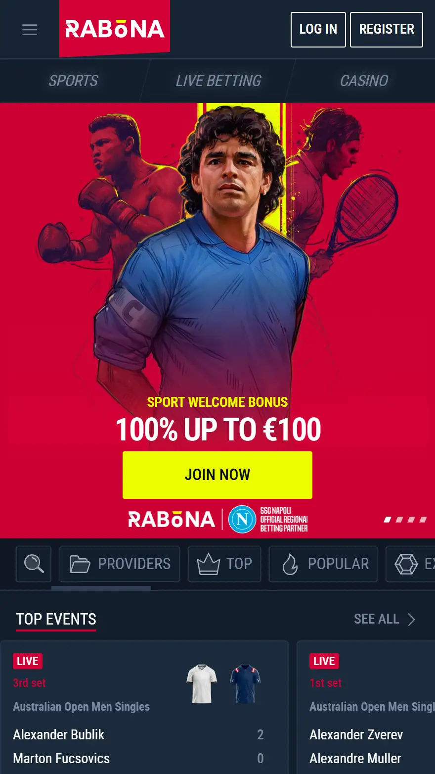 Rabona страница тотализатора