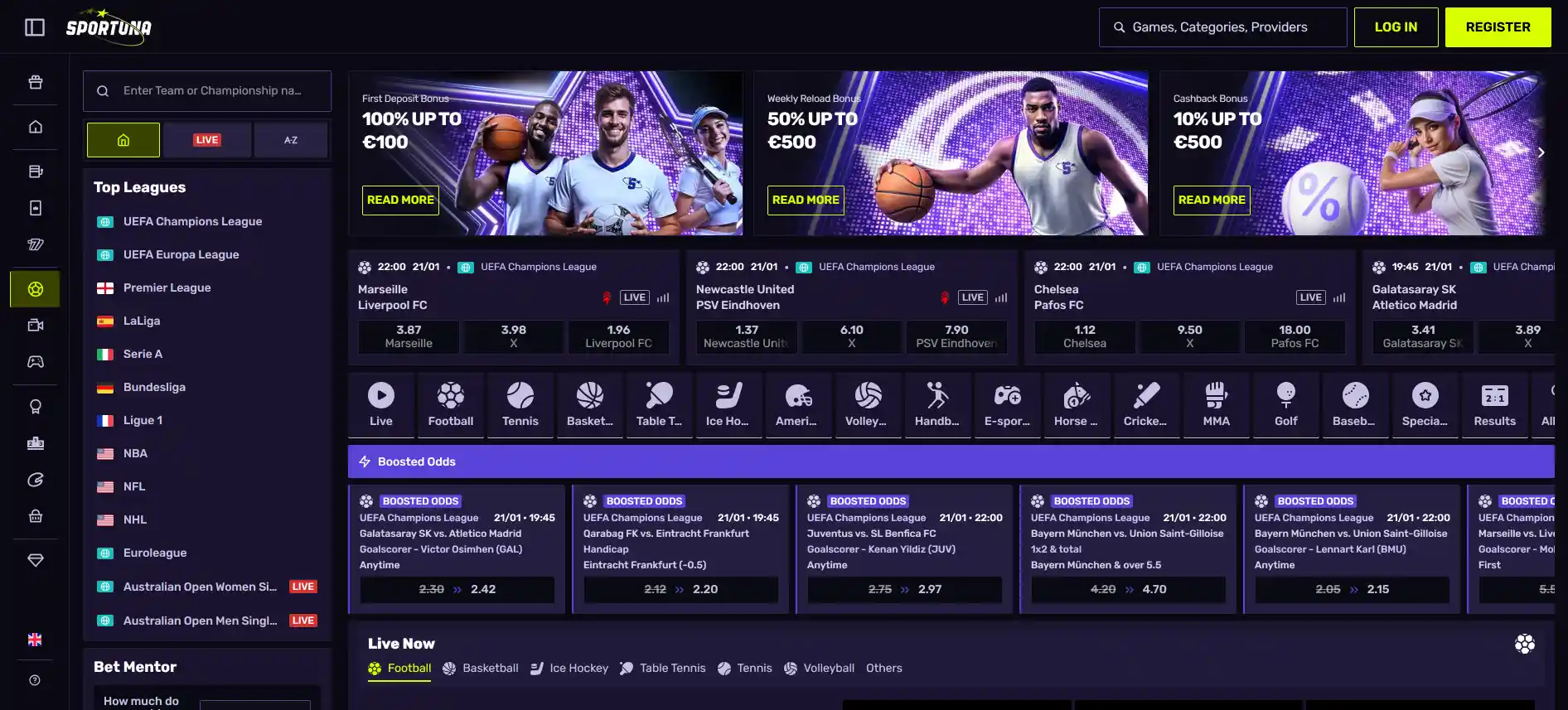 Sportuna ставки на спорт