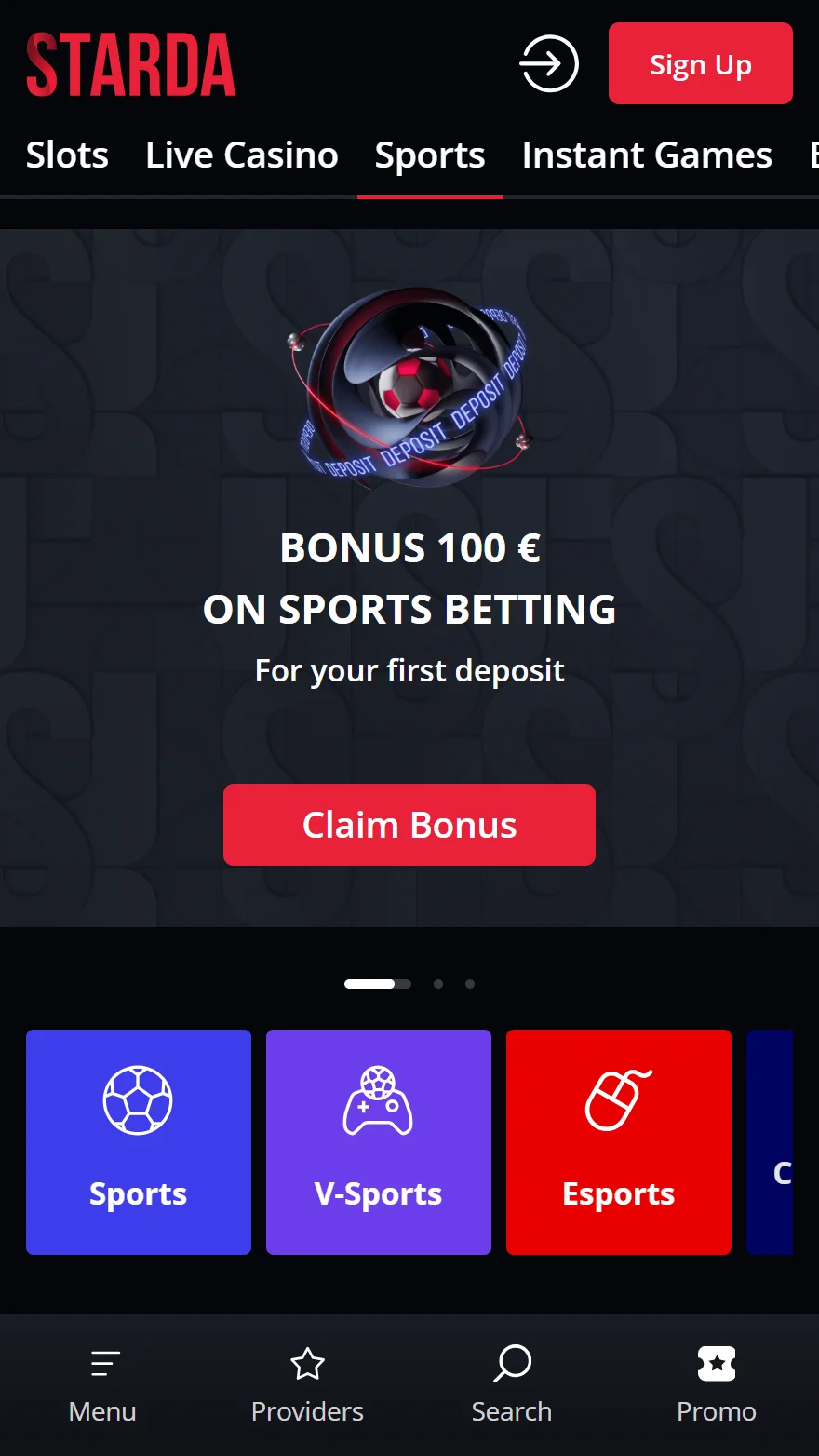 Starda Casino страница тотализатора