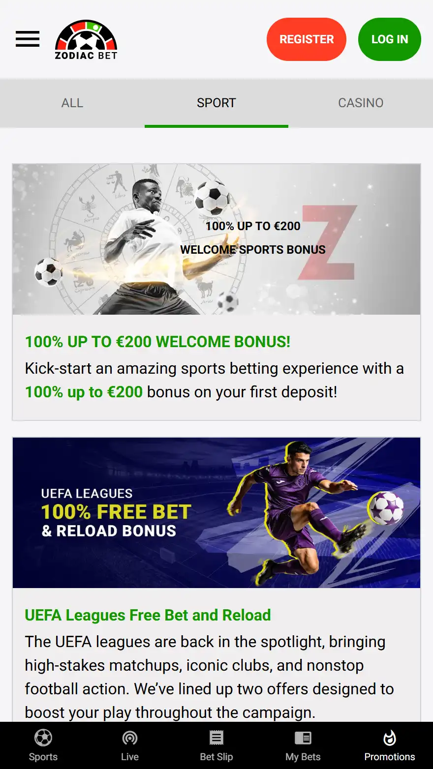 Zodiacbet bonusu lapa