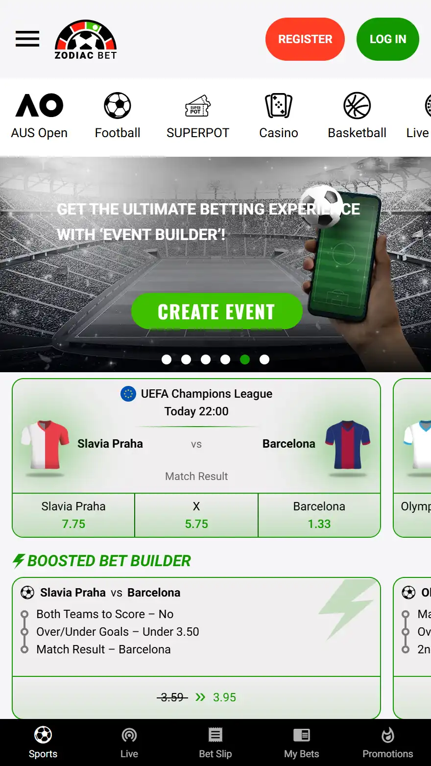 Zodiacbet страница тотализатора