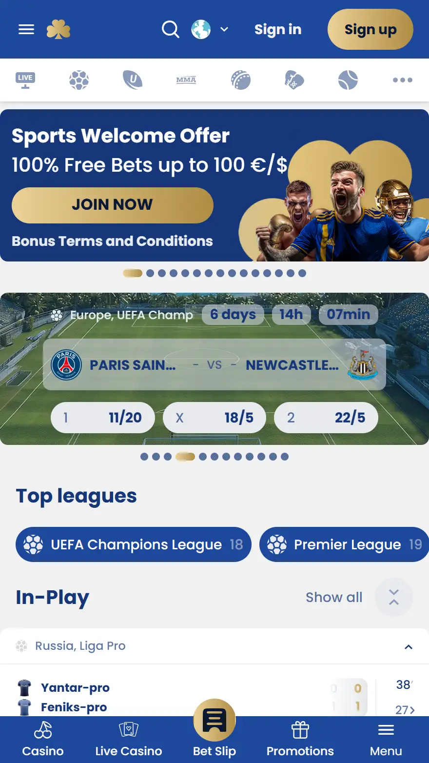 Lukki sports betting page