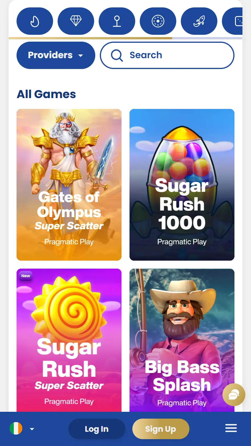 Lukki Casino games page