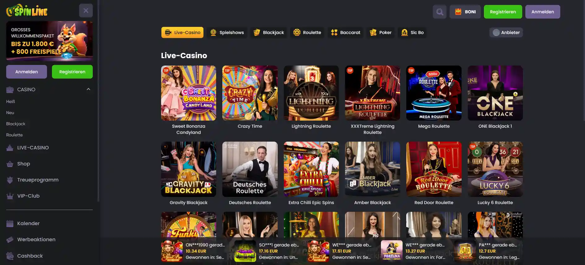 Spinline Live-Casino