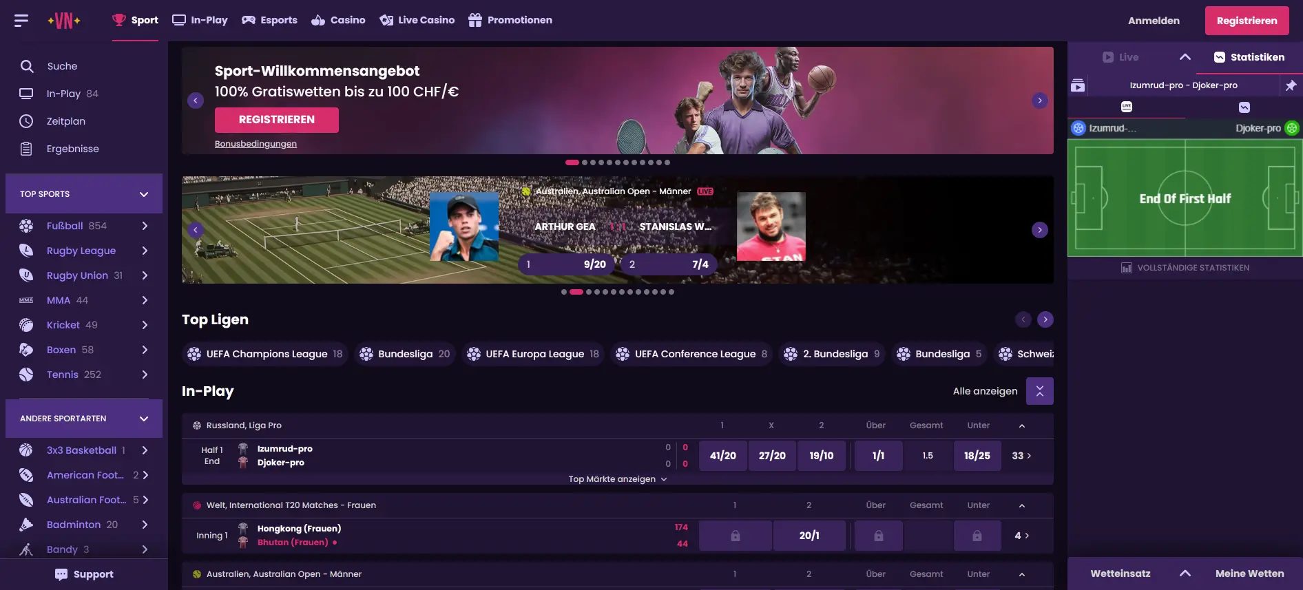 VegasNow Sportwetten