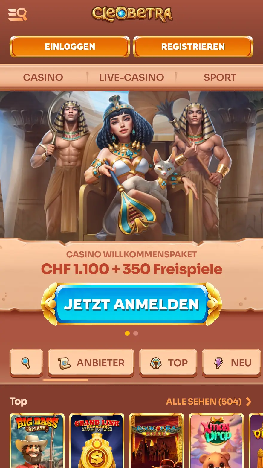 Cleobetra Casino-Startseite