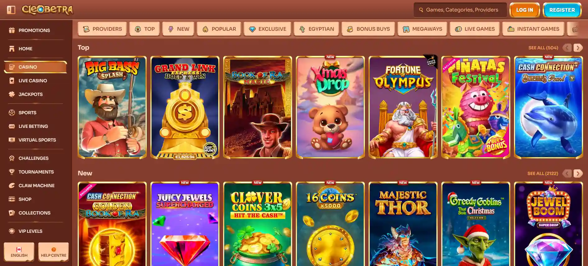 Cleobetra Casino games
