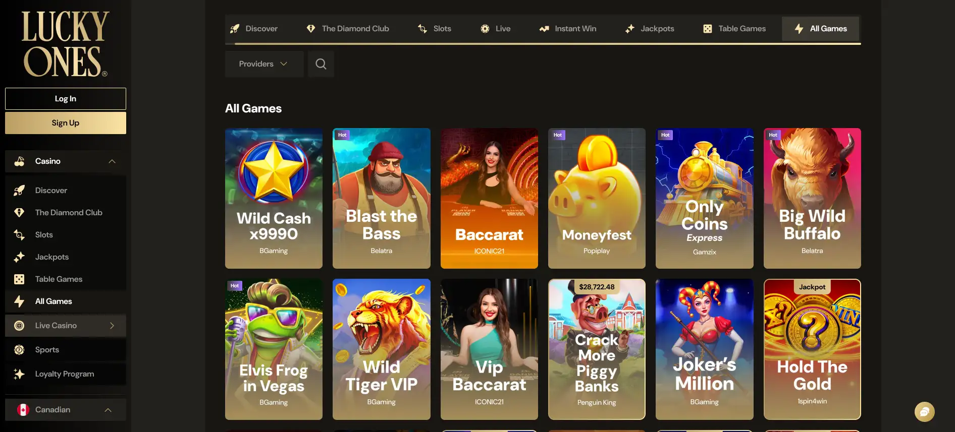 Lucky Ones Casino games