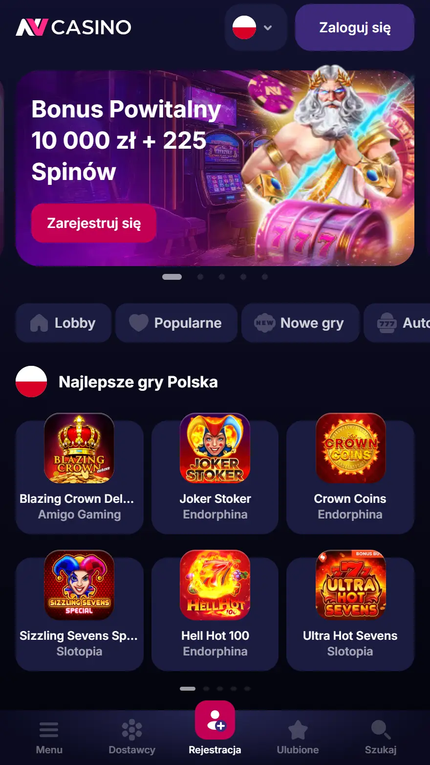 NV Casino главная страница