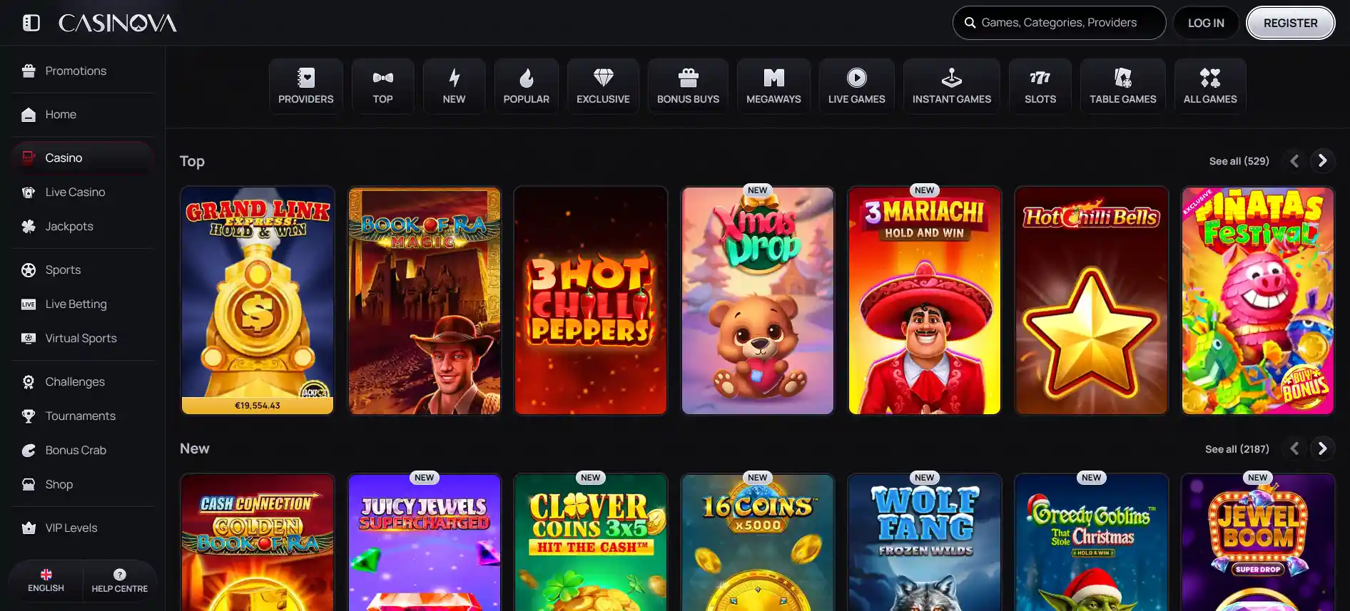 Casinova казино игры