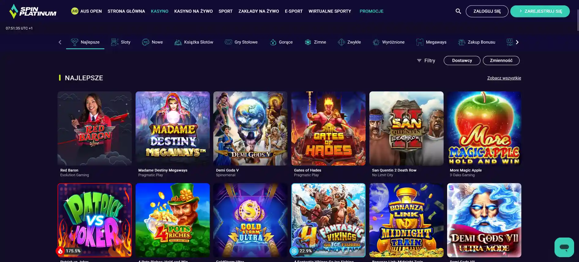 Spinplatinum казино игры