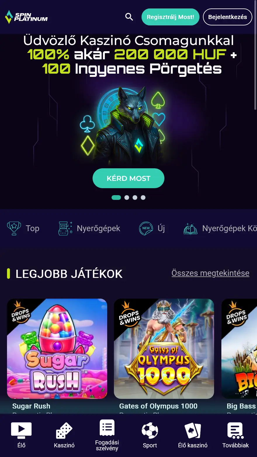 Spinplatinum kaszinó honlapja