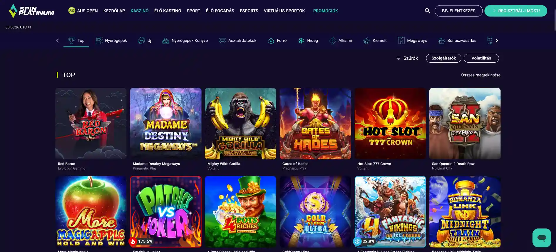 Spinplatinum kaszinójátékok