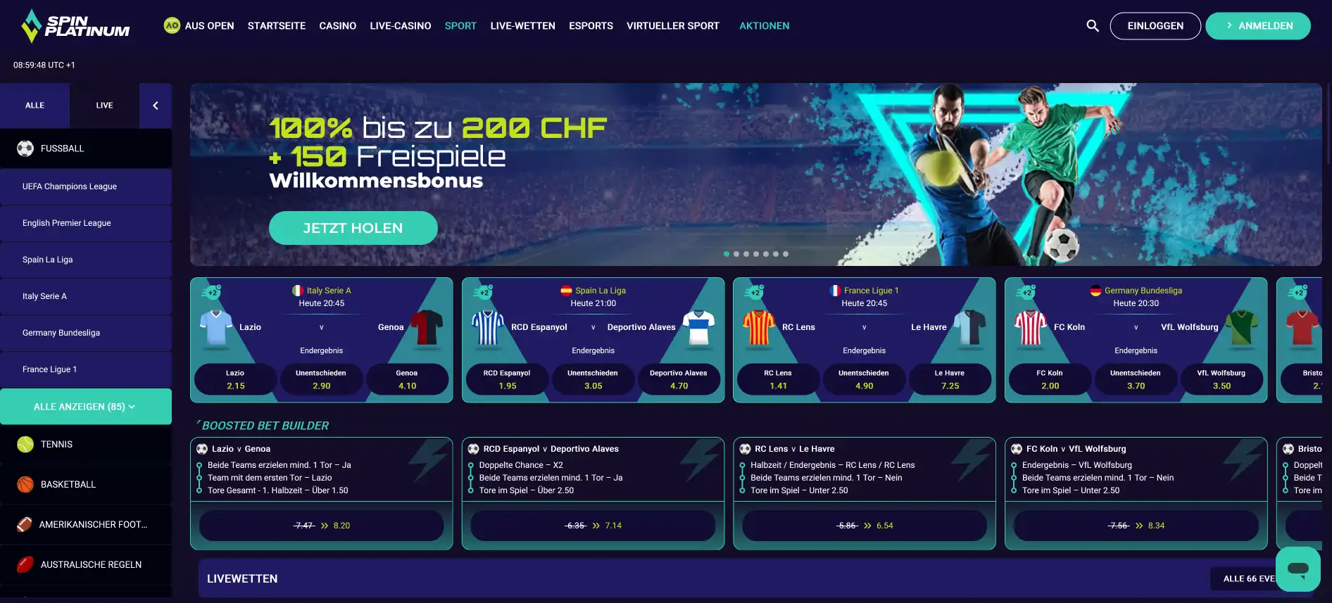 Spinplatinum Sportwetten