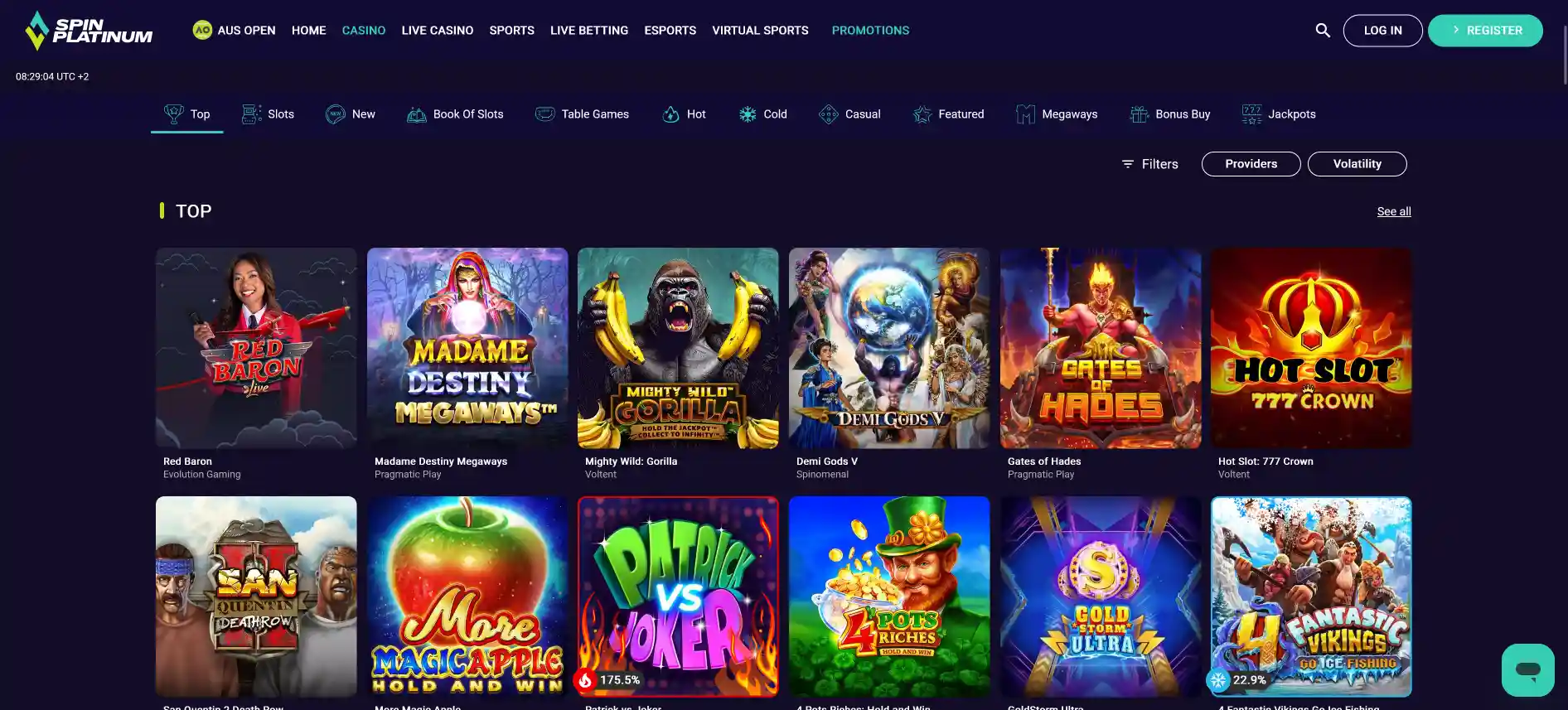 Spinplatinum Casino games