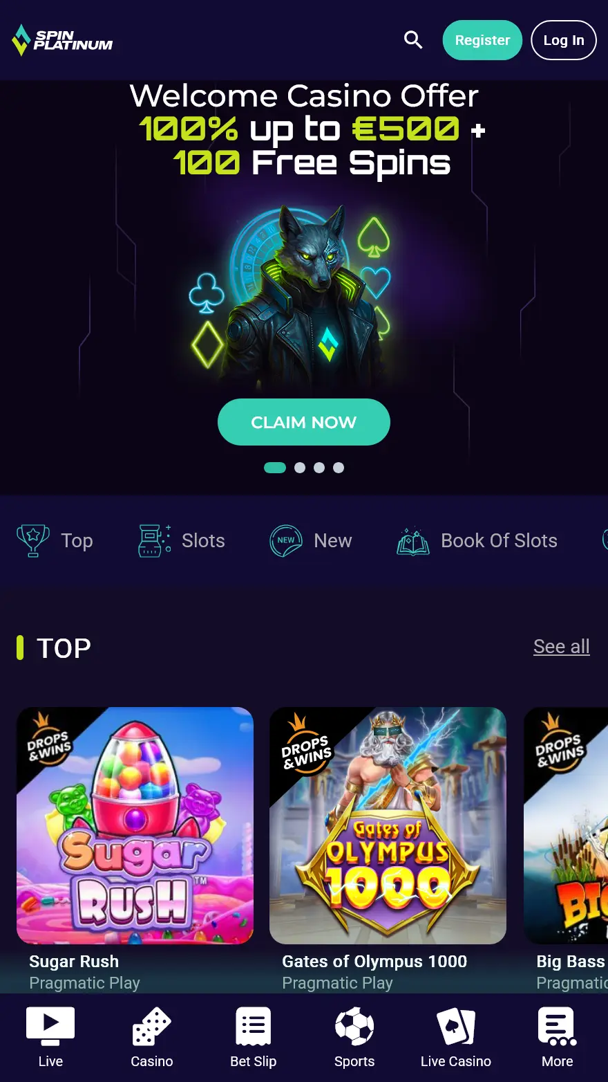 Spinplatinum casino homepage