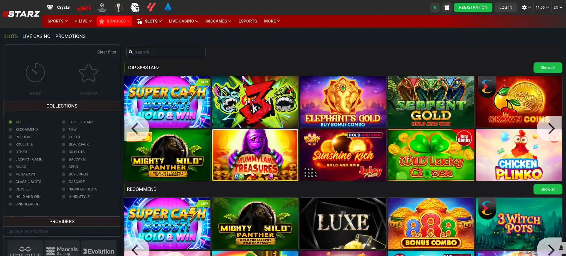 888Starz Casino games