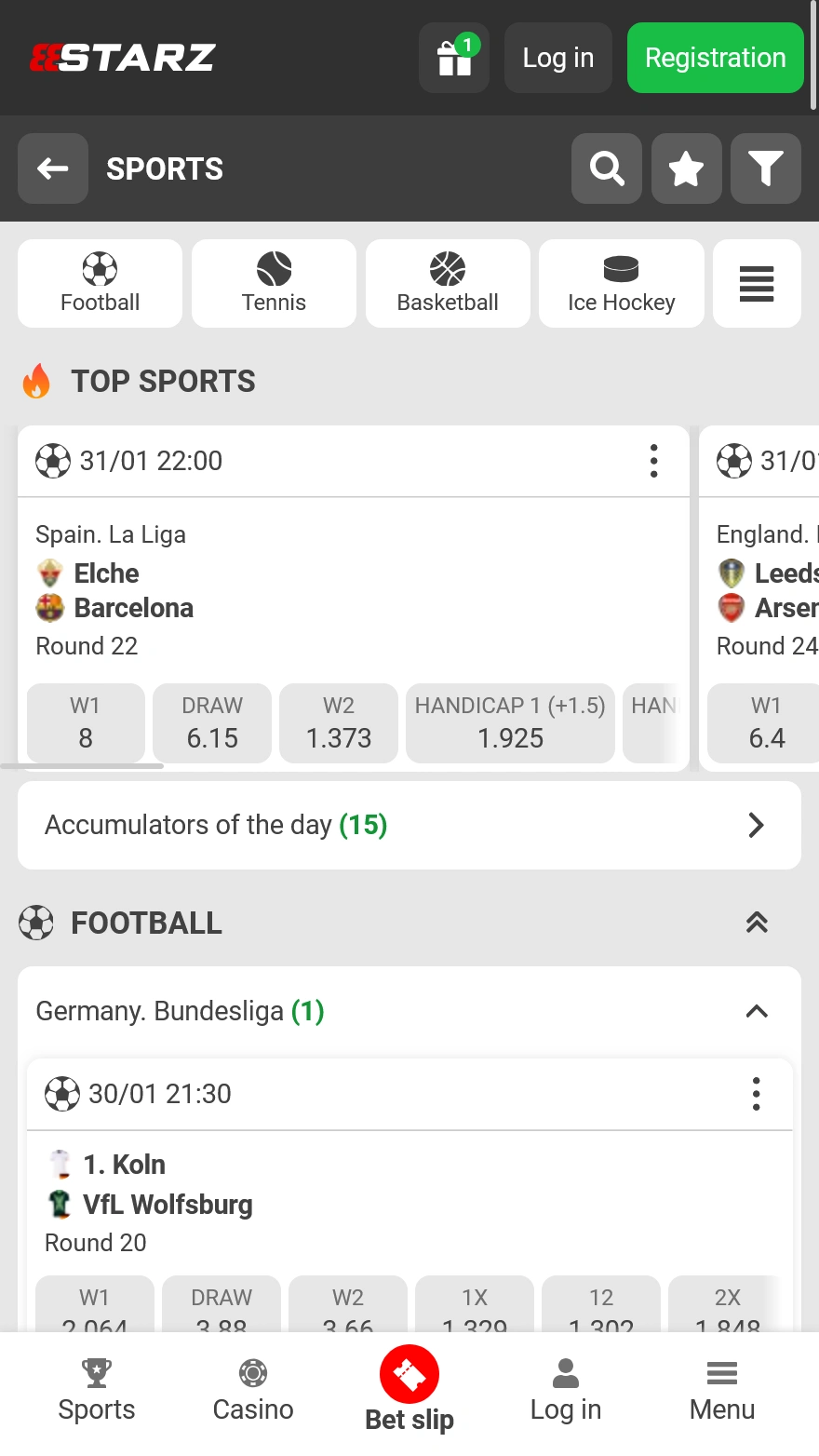 888Starz sports betting page