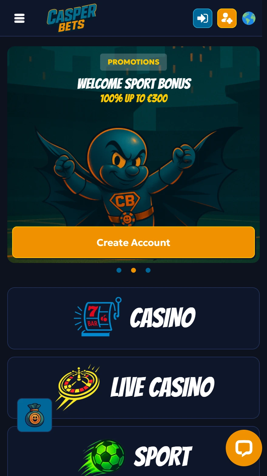CasperBets totalizatora mājaslapa
