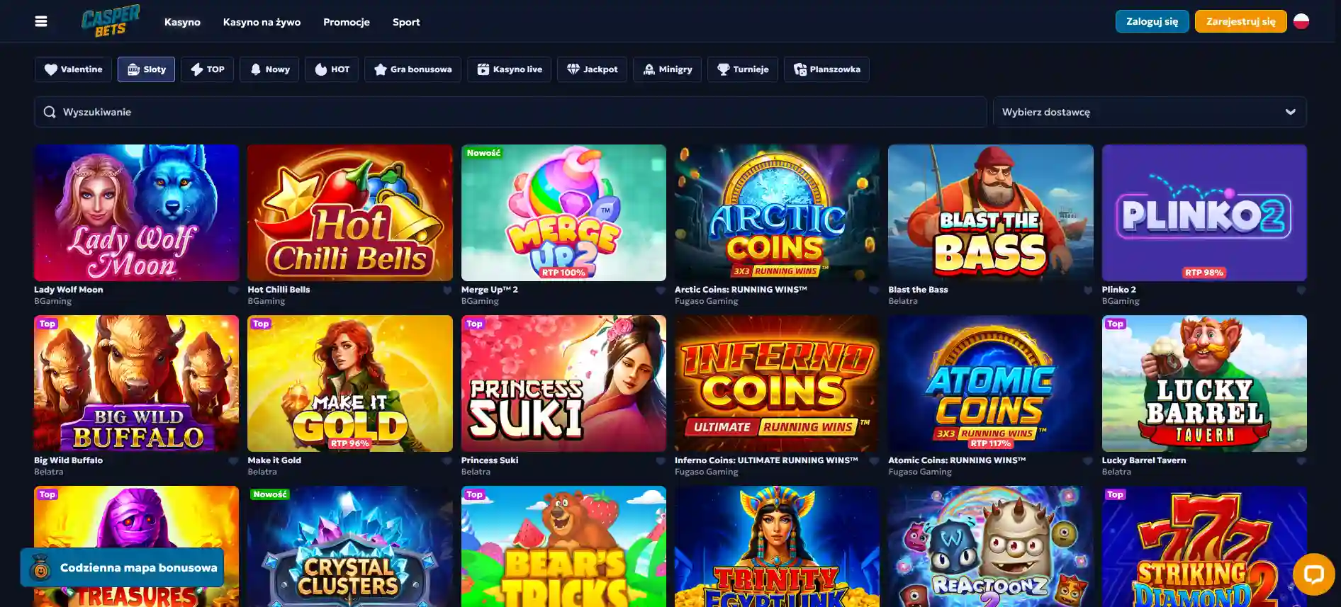 CasperBets gry kasynowe