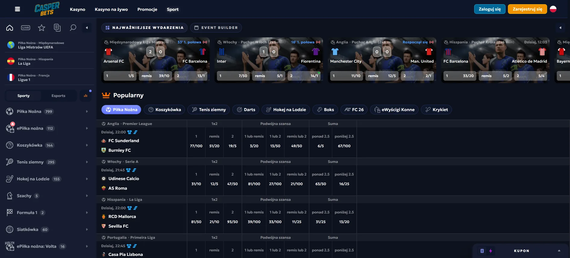 CasperBets ставки на спорт