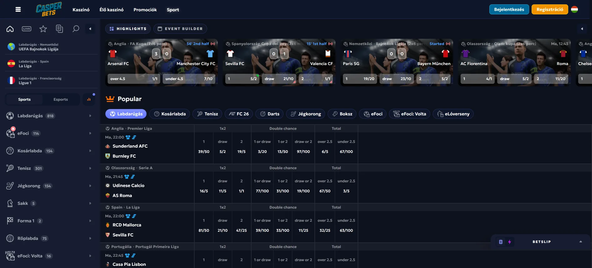 CasperBets sportfogadás