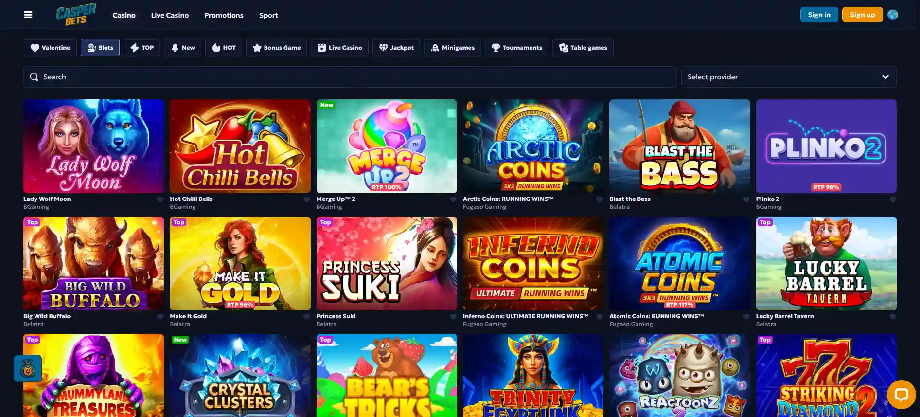 CasperBets kasiinomängud