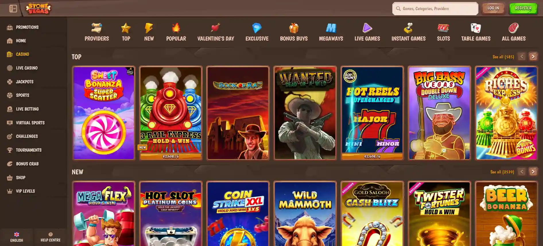 Stonevegas Casino games