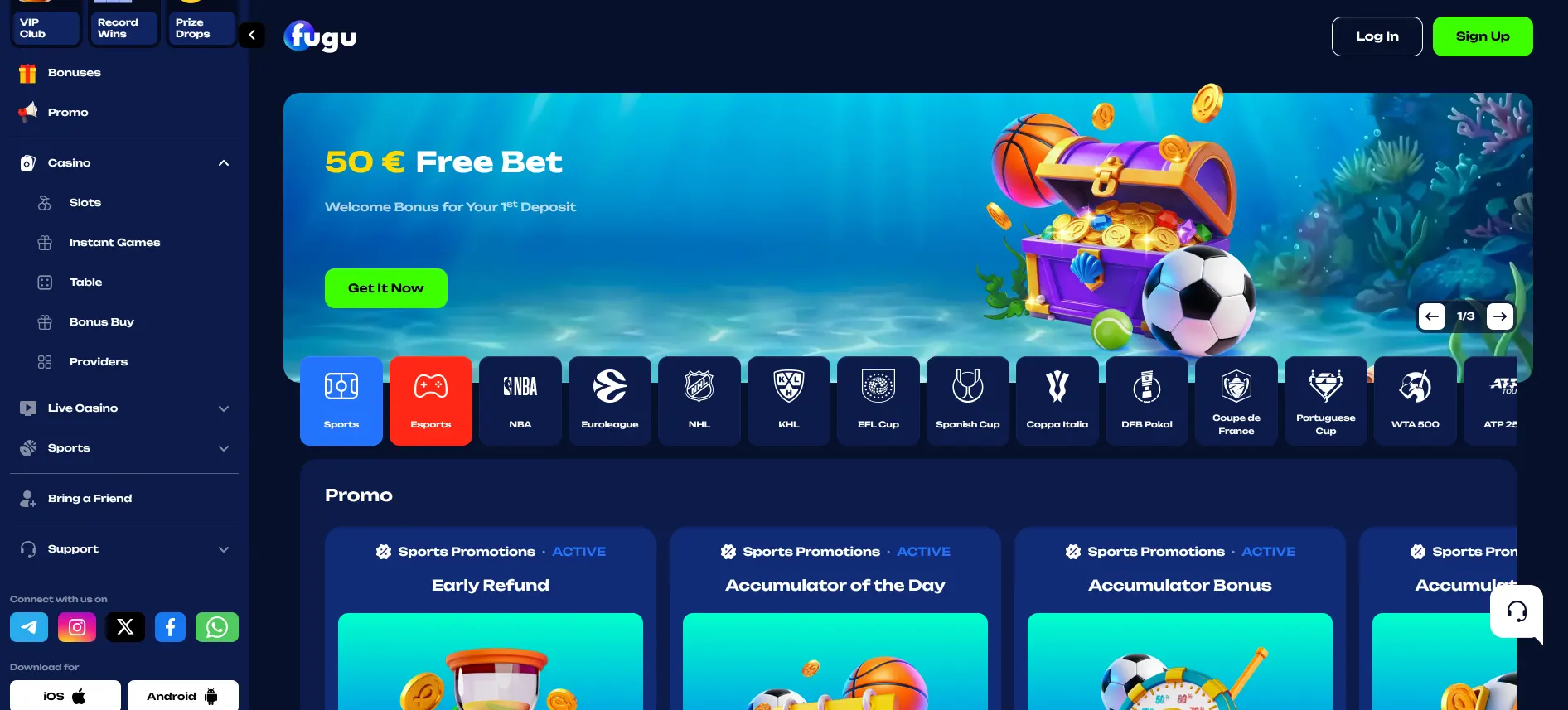 Fugu Casino zakłady sportowe